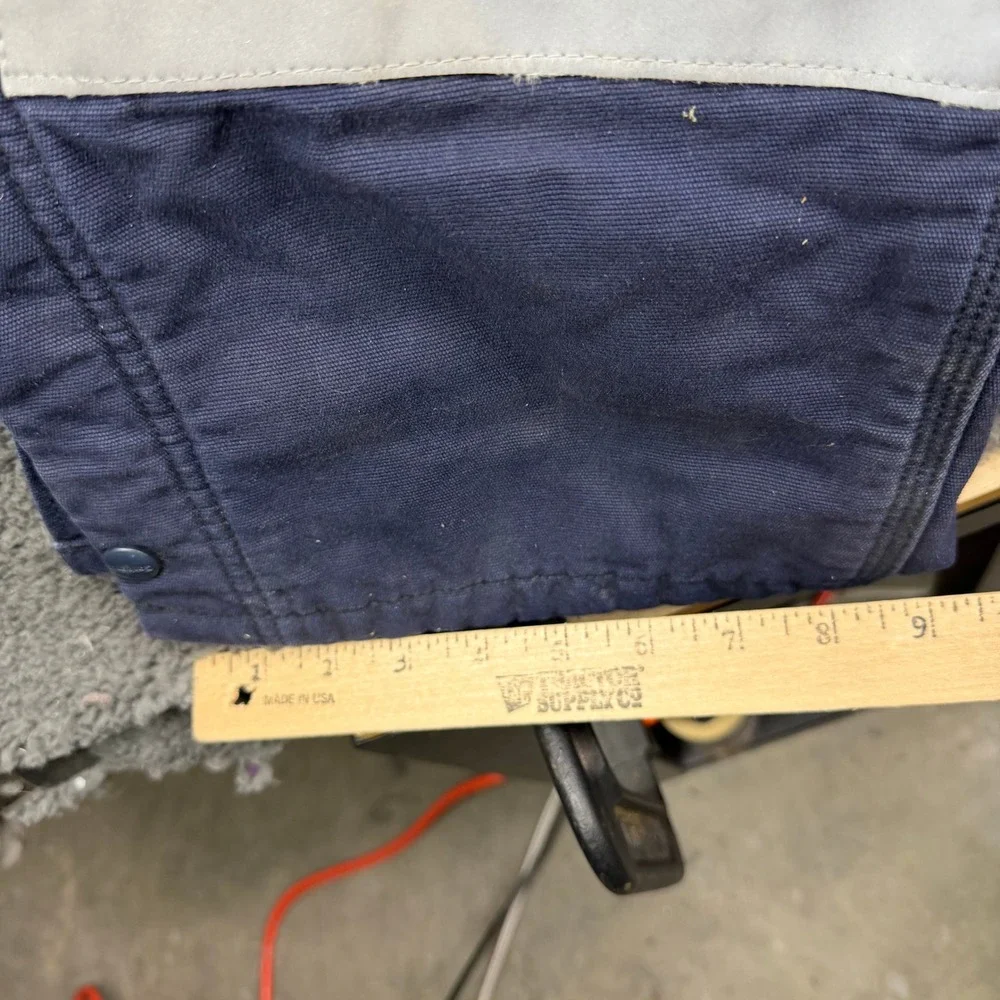 Carhartt FR FRR43 DNY Flame Resistant Quilt Lined Bib Overalls Navy Blue Medium